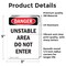 Signmission Unstable Area Do Not Enter Danger Sign, Vinyl Decal, 3.5in W x 5in L, 2PK OS-2PACK-DS-D-35-V-2162 - alternate 4